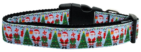 Aqua Santa Nylon Dog Collar Medium Narrow Default Title