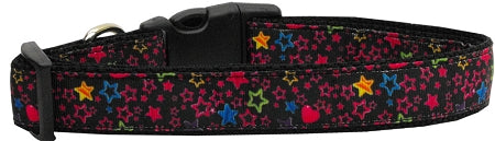 Black Star Nylon Dog Collar Medium Narrow GreatEagleInc