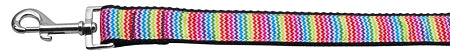 Zigzaggy Rainbow Nylon Dog Leash 3-8 Inch Wide 4ft Long GreatEagleInc