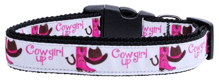 Cowgirl Up Nylon Ribbon Dog Collars Large GreatEagleInc