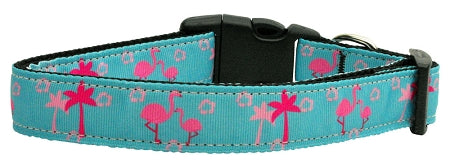 Pink Flamingos Nylon Ribbon Dog Collars Large GreatEagleInc