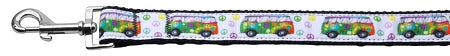 Peace Bus Nylon Dog Leash 3-8 Inch Wide 4ft Long GreatEagleInc