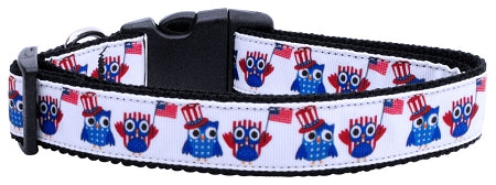 American Owls Nylon Dog Collar Medium Narrow Default Title