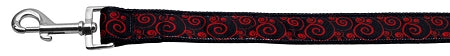 Red And Black Swirly Nylon Ribbon Dog Collars 1 Wide 4ft Leash GreatEagleInc
