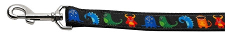 Black Monsters Nylon Dog Leash 5/8 Inch Wide 4ft Long Default Title