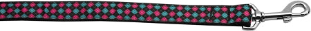 Pink And Blue Plaid Nylon Dog Leash 5-8 Inch Wide 4ft Long GreatEagleInc