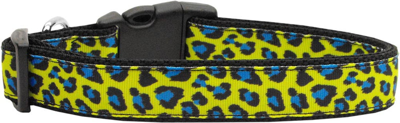 Blue And Yellow Leopard Nylon Cat Collar GreatEagleInc