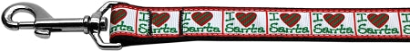 I Heart Santa Nylon Dog Leash 3-8 Inch Wide 6ft Long GreatEagleInc