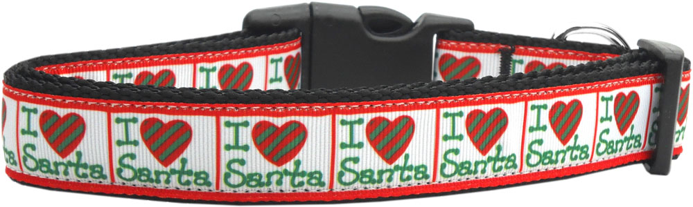 I Heart Santa Nylon Dog Collar Medium Narrow Default Title