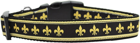 Black And Gold Fleur De Lis Nylon Cat Collar GreatEagleInc