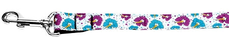 Blue And Purple Hibiscus Flower Nylon Dog Leash 3-8 Inch Wide 4ft Long GreatEagleInc