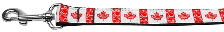 Canadian Flag In Swirls Nylon Dog Leash 3-8 Inch Wide 4ft Long GreatEagleInc