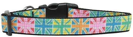 Multi-color Uk Flag Nylon Dog Collar Sm GreatEagleInc