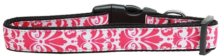 Damask Bright Pink Nylon Cat Collar Default Title
