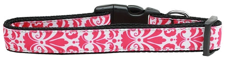 Damask Bright Pink Nylon Dog Collar Xs GreatEagleInc