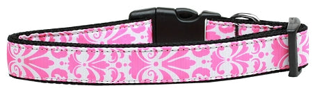 Damask Light Pink Nylon Dog Collar Sm Default Title