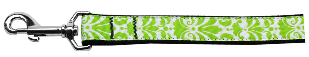 Damask Lime Green Nylon Dog Leash 3/8 Inch Wide 6ft Long Default Title
