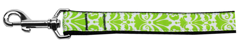 Damask Lime Green Nylon Dog Leash 3-8 Inch Wide 6ft Long GreatEagleInc