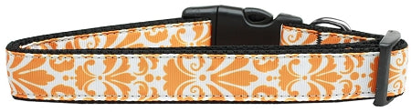 Damask Orange Nylon Cat Collar GreatEagleInc