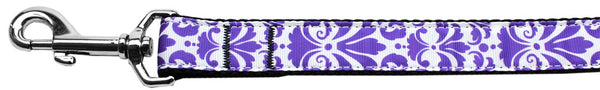 Damask Purple Nylon Dog Leash 5/8 Inch Wide 4ft Long Default Title