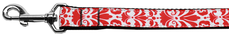 Damask Red Nylon Dog Leash 3-8 Inch Wide 4ft Long GreatEagleInc