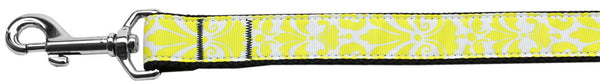Damask Yellow Nylon Dog Leash 5/8 Inch Wide 6ft Long Default Title