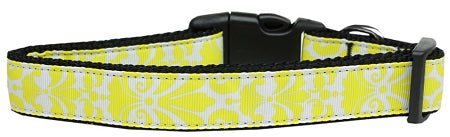 Damask Yellow Nylon Dog Collar Xs GreatEagleInc