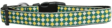 Green Checkers Nylon Dog Collar Xl GreatEagleInc