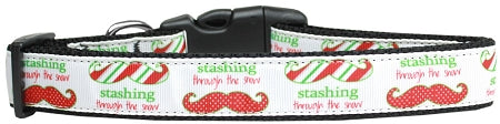 Stashing Through The Snow Nylon Dog Collar Sm GreatEagleInc