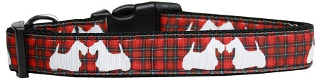Red Plaid Scottie Pups Nylon Dog Collar Xs Default Title
