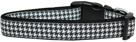 Black Houndstooth Nylon Dog Collar Large GreatEagleInc