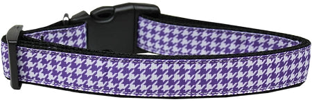 Purple Houndstooth Nylon Dog Collar Sm GreatEagleInc