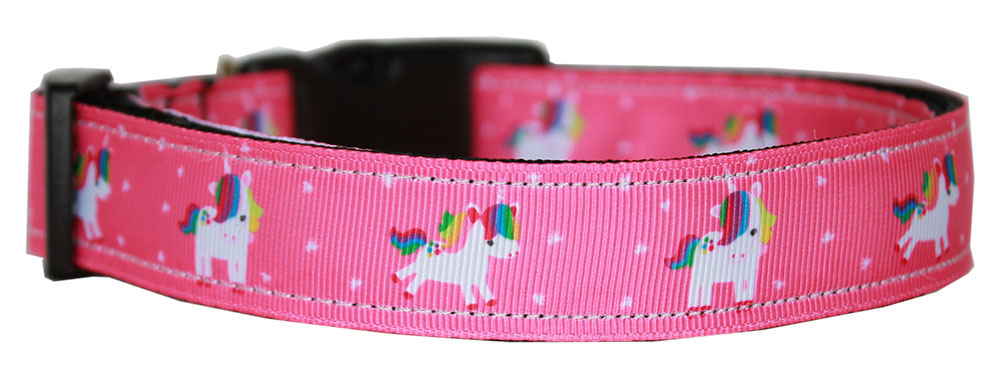 Pink Unicorn Nylon Dog Collar Lg GreatEagleInc