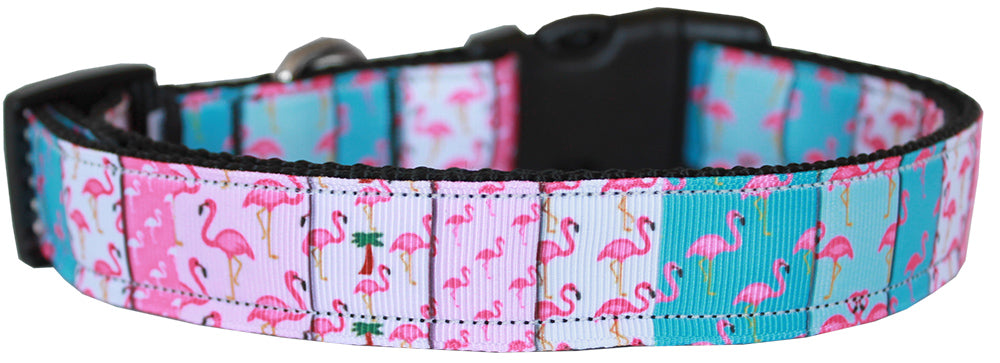 Flamingo Fun Nylon Dog Collar Md Narrow GreatEagleInc