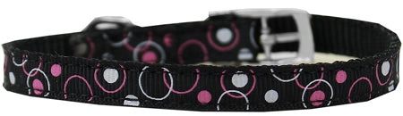 Retro Nylon Dog Collar With Classic Buckle 3-8" Black Size 10 GreatEagleInc