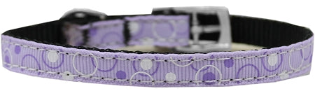 Retro Nylon Dog Collar With Classic Buckle 3/8" Lavender Size 10 Default Title