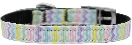 Spring Chevron Nylon Dog Collar With Classic Buckle 3/8" Size 8 Default Title