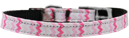 Sweet Chevrons Nylon Dog Collar With Classic Buckle 3/8" Size 16 Default Title