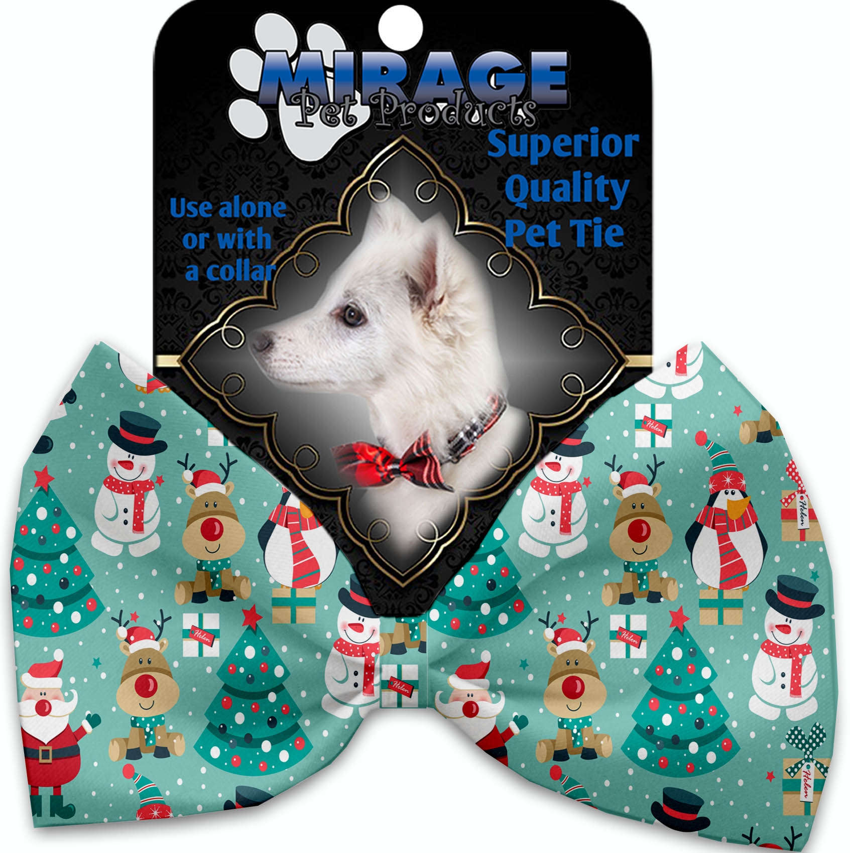 Frosty And Friends Pet Bow Tie Collar Accessory With Velcro GreatEagleInc