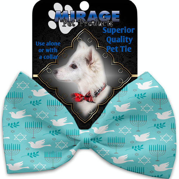 Peace And Hanukkah Pet Bow Tie Collar Accessory With Velcro GreatEagleInc