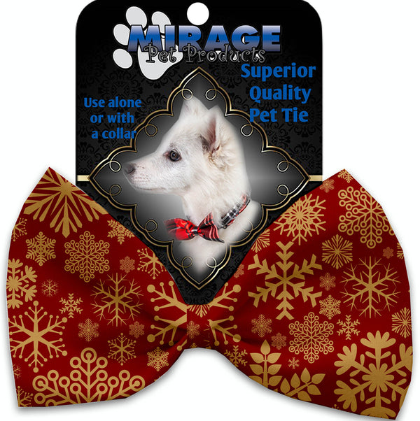 Red Snowflakes Pet Bow Tie Collar Accessory With Velcro GreatEagleInc