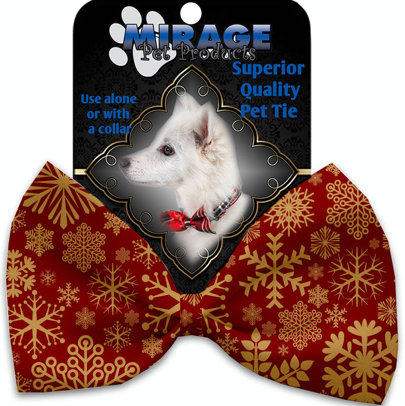 Red Snowflakes Pet Bow Tie Collar Accessory With Velcro GreatEagleInc