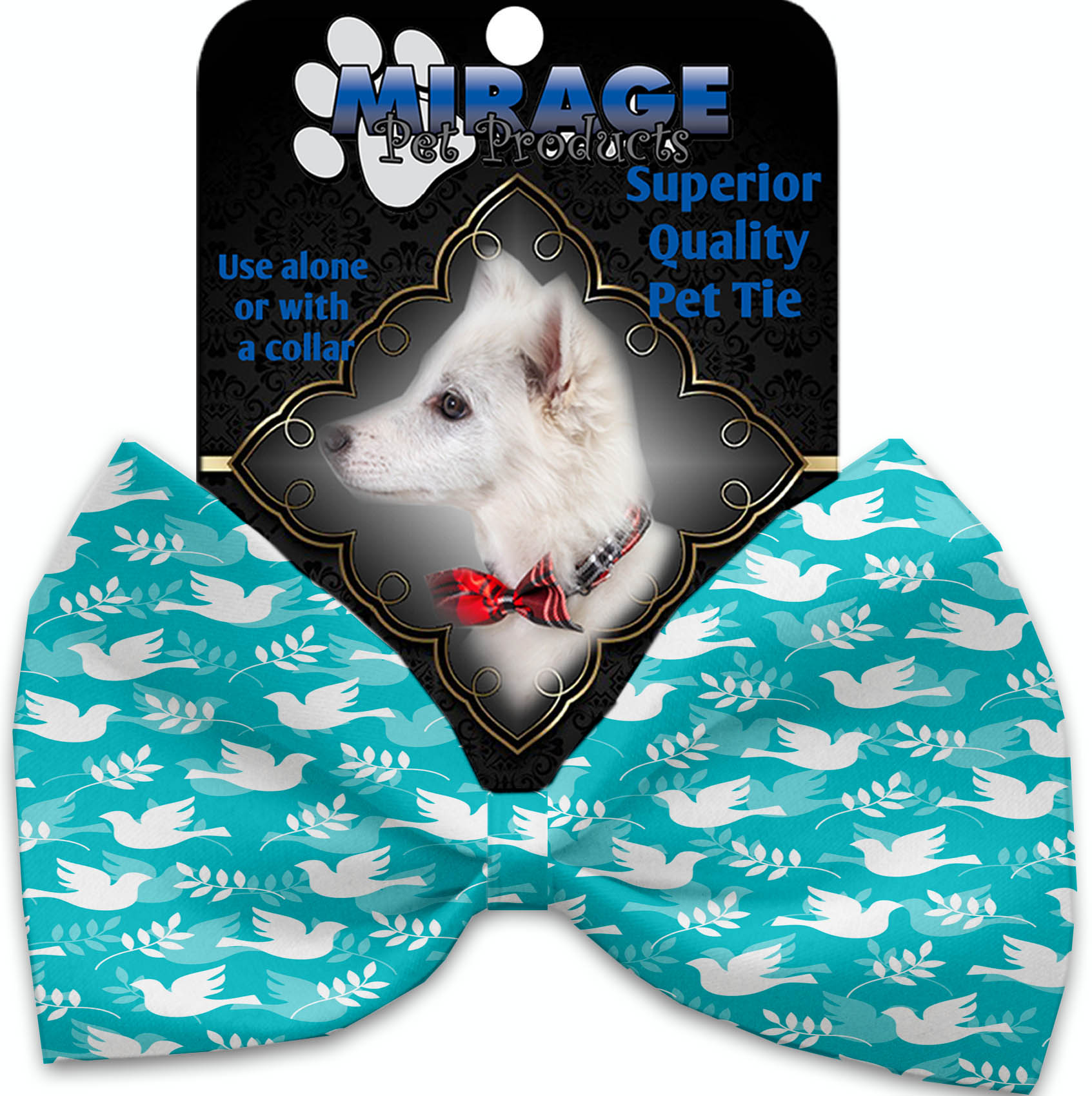 Hope And Peace Pet Bow Tie Collar Accessory With Velcro GreatEagleInc