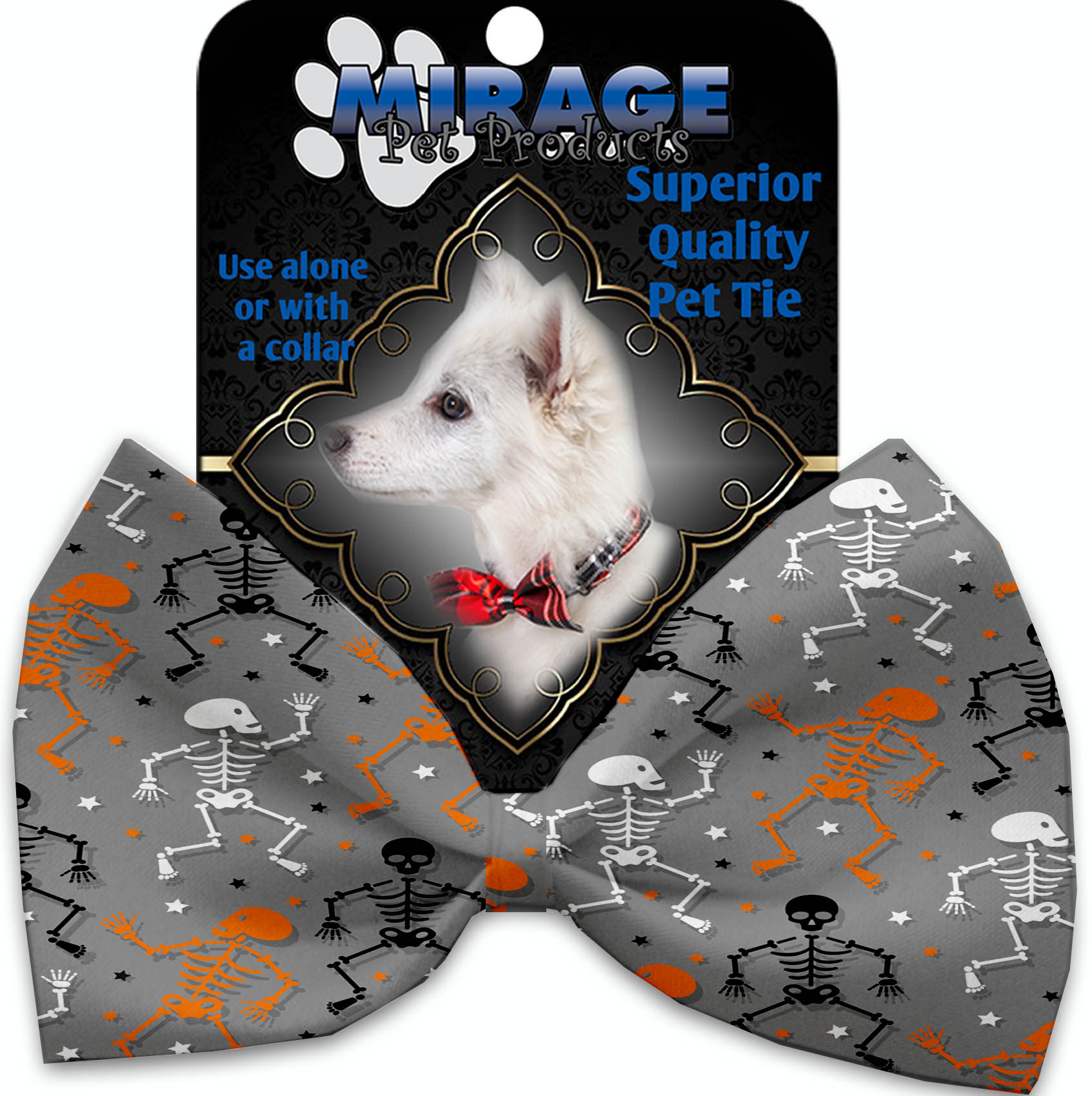 Skeletons Dancing Pet Bow Tie Collar Accessory With Velcro GreatEagleInc