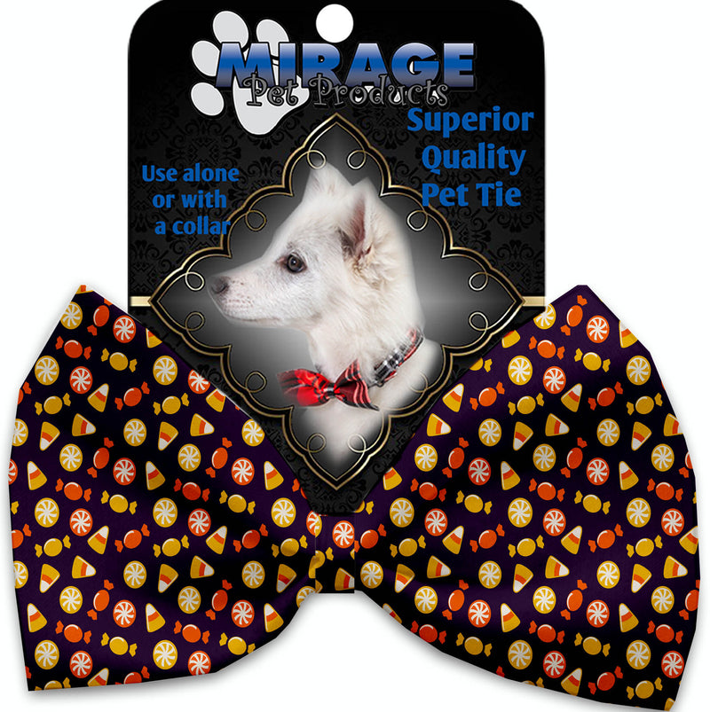 Halloween Candy Confetti Pet Bow Tie Collar Accessory With Velcro GreatEagleInc