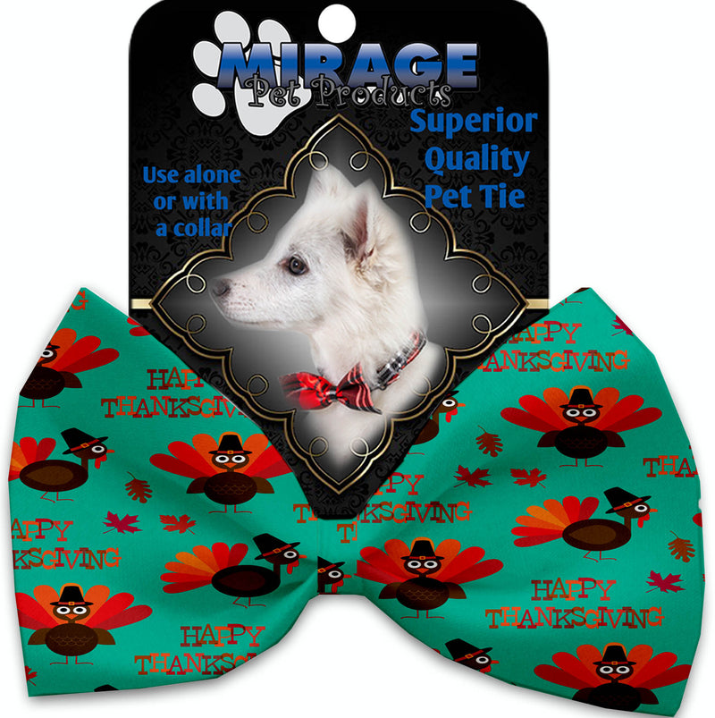 Happy Thanksgiving Pet Bow Tie Collar Accessory With Velcro GreatEagleInc