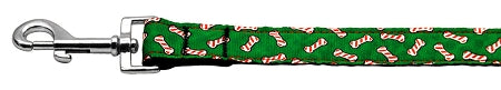 Candy Cane Bones Nylon And Ribbon Collars  1'' Wide X 4' Leash GreatEagleInc