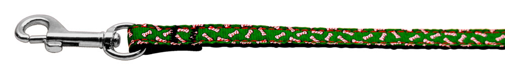 Candy Cane Bones Nylon And Ribbon Collars 3/8'' Wide X 4' Leash Default Title