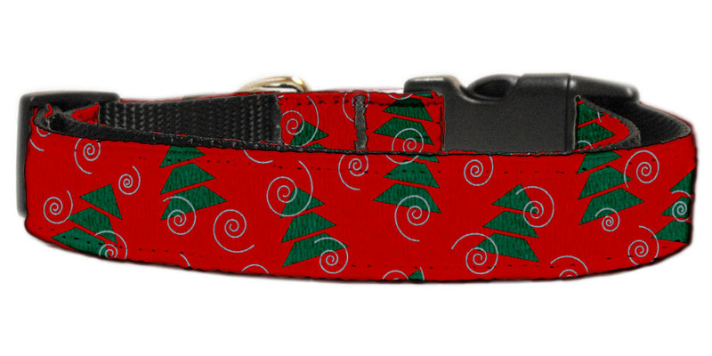 Christmas Trees Nylon Dog Collar Medium Narrow GreatEagleInc