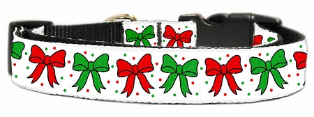 Christmas Bows Nylon Dog Collar Xl GreatEagleInc